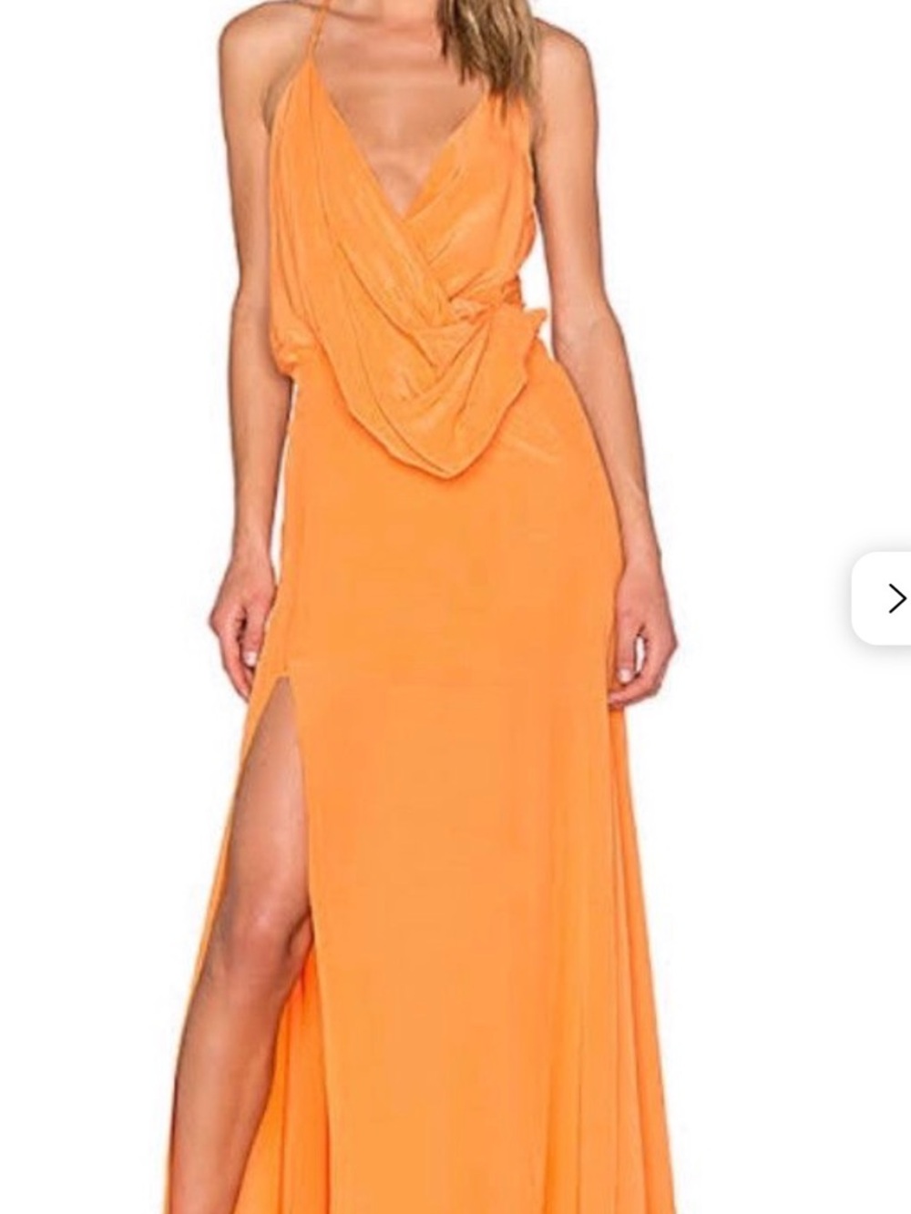 Orange Draped Halter Maxi Dress - 
Electra Dress in Orange
PREMONITION